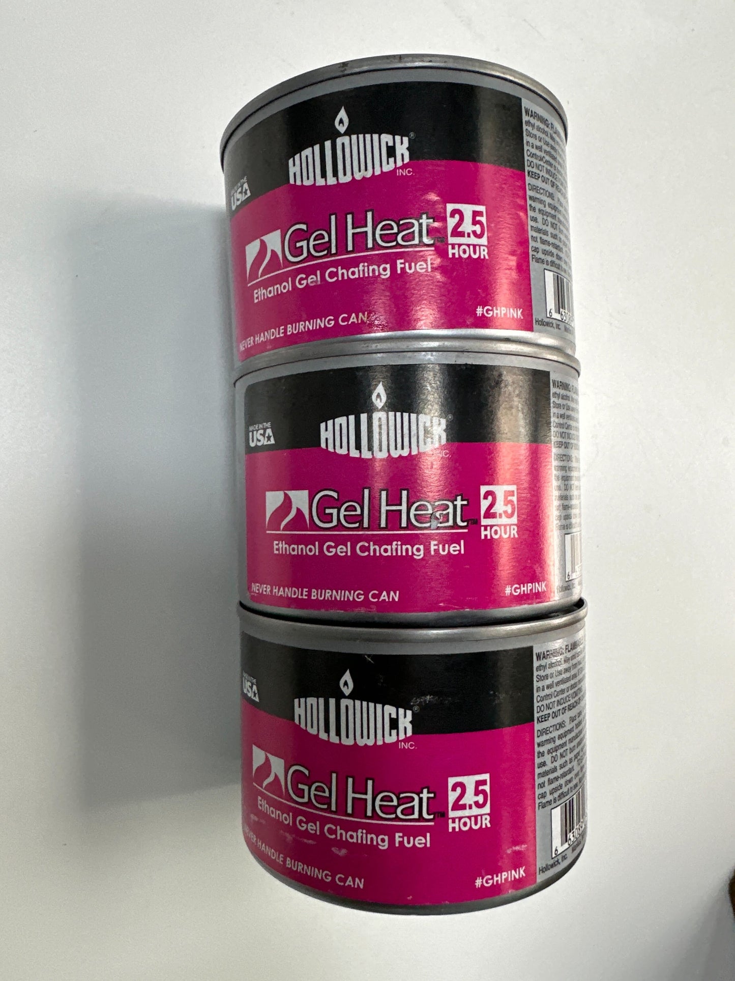 Hollowick Gel Heat Ethanol Chafing Fuel — Lot of 40 Cans (2.5 Hour)
