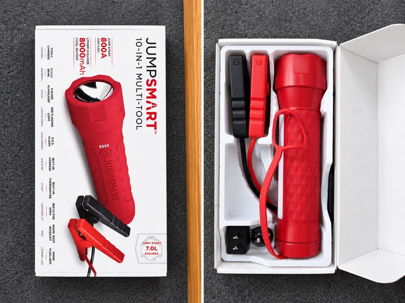 JumpSmart 10-in-1 Multi-Tool — 800A Jump Starter, 8000mAh Power Bank