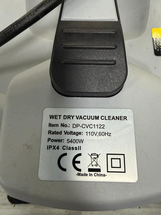 Dapper DP-CVC1122 Wet/Dry Shop Vacuum — 5400W, Stainless, As-Is