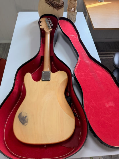 Telecaster-Style Electric Guitar with Hard Shell Case — Natural Finish