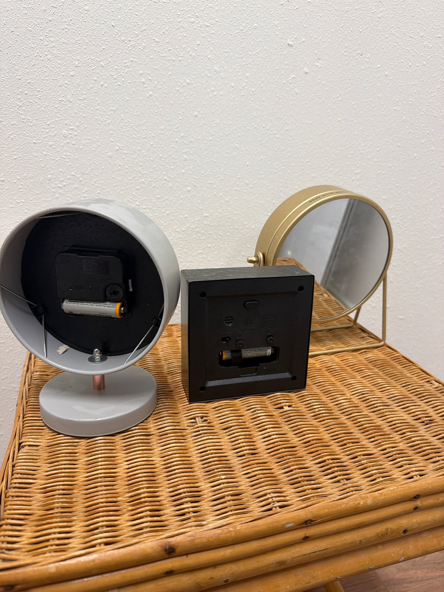 Bundle of 3 Decorative Desk Clocks — Modern Mix, Battery Operated