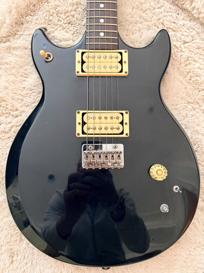 Hondo II Professional Electric Guitar — Black, Twin Humbuckers