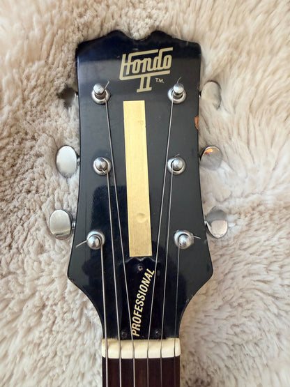 Hondo II Professional Electric Guitar — Black, Twin Humbuckers
