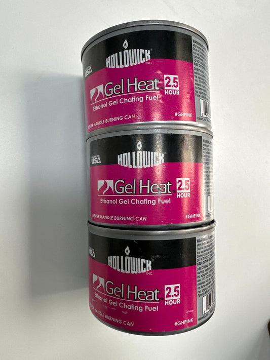Hollowick Gel Heat Ethanol Chafing Fuel — Lot of 40 Cans (2.5 Hour)