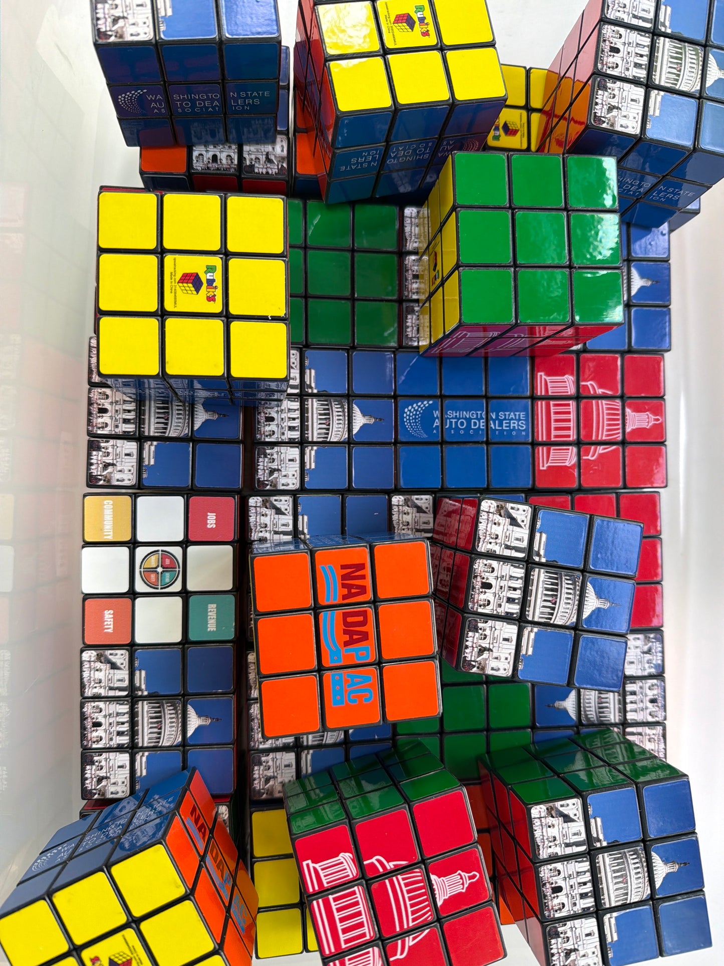 Custom Promotional Puzzle Cubes — Lot of 35, Washington DC / NADA Branding