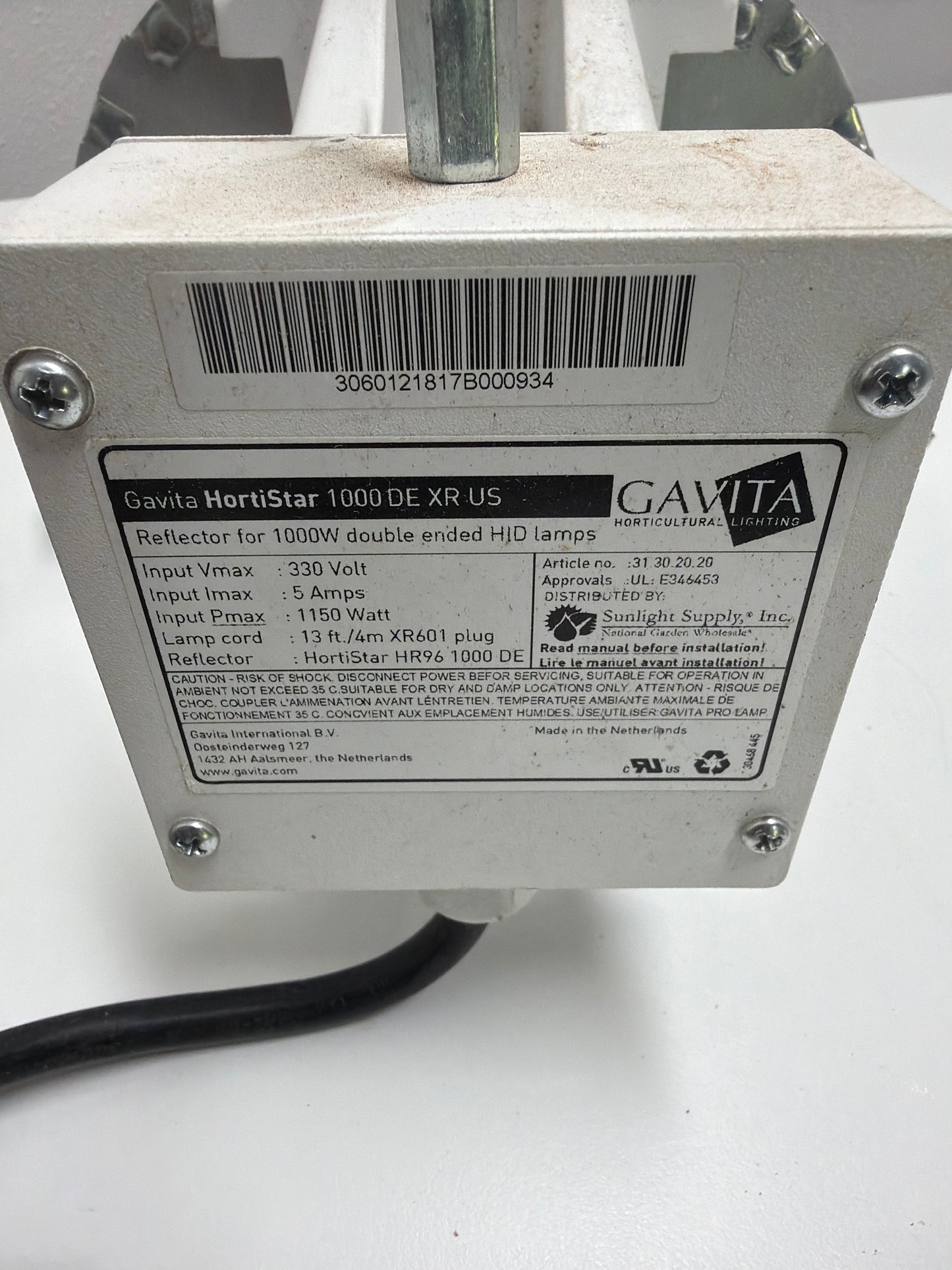 Gavita HortiStar 1000 DE XR US — 1000W DE HID Grow Light Fixture