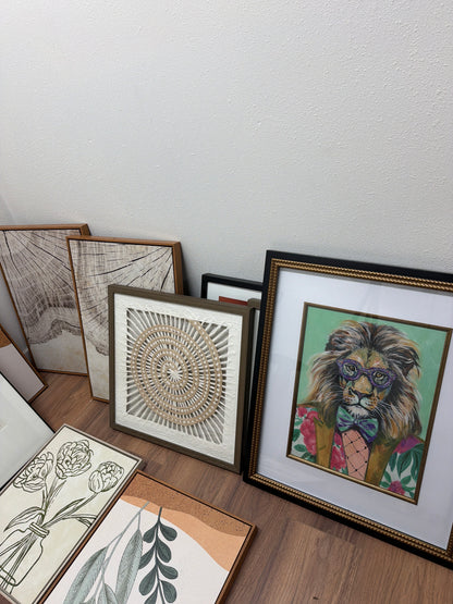 Framed Wall Art Bundle — 10+ Mixed Prints, Botanical / Abstract / Landscape