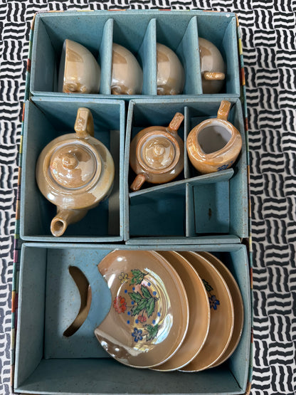 Vintage Japanese Toy Tea Set — No. 2000 D, Made in Japan, Original Box