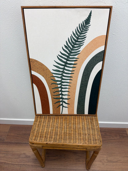 Abstract Fern & Rainbow Framed Wall Art — Earth Tones