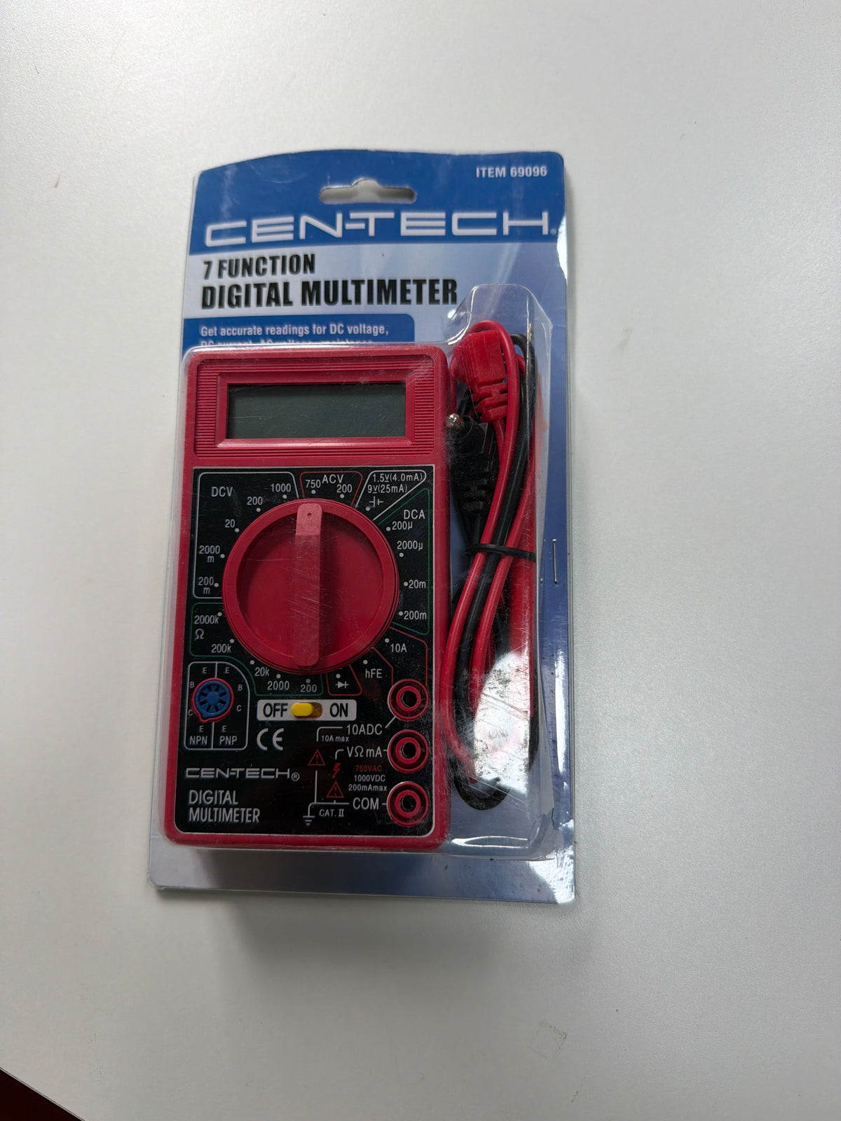 Cen-Tech 7 Function Digital Multimeter — New in Package (Item 69096)
