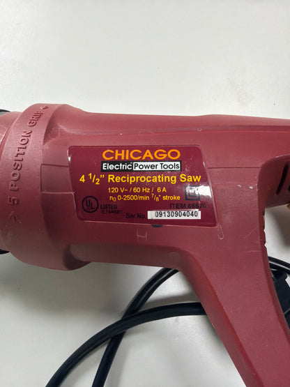 Chicago Electric Power Tools 4-1/2" Reciprocating Saw — 6A, 2500 SPM