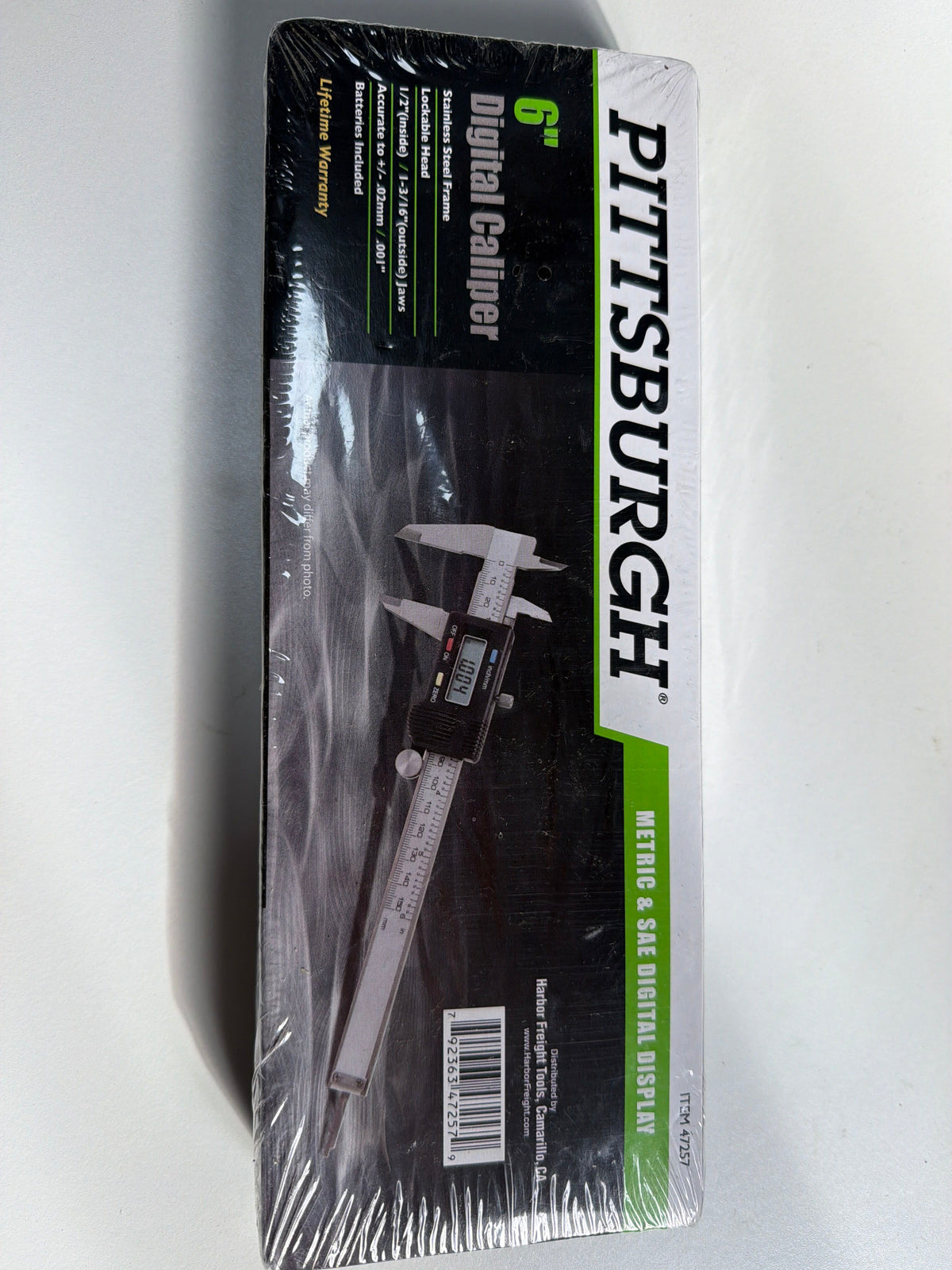 Pittsburgh 6" Digital Caliper — Metric & SAE, Stainless Steel, New in Box