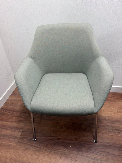 Arcadia Encore Melina Guest Chair — Sage Green / Chrome, Lot of 15
