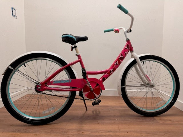 Diamondback 24" Girls' Cruiser Bike — Pink/Teal, Single Speed
