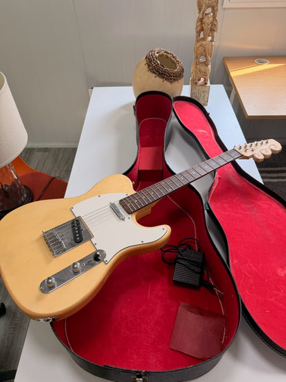 Telecaster-Style Electric Guitar with Hard Shell Case — Natural Finish