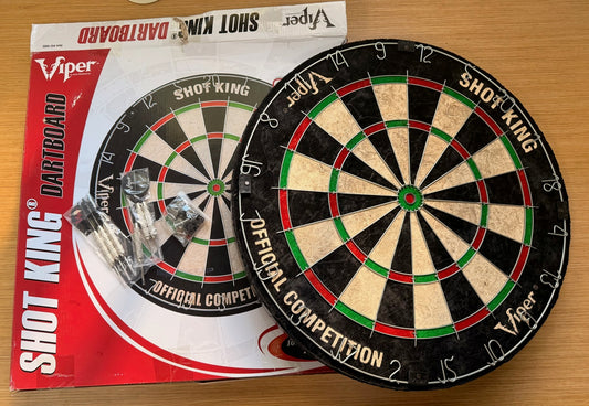 Viper Shot King Competition Dartboard — with Steel-Tip Darts, Original Box